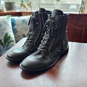 Diesel Distressed Olive Combat Boots Size US 11 EU 44 1/2